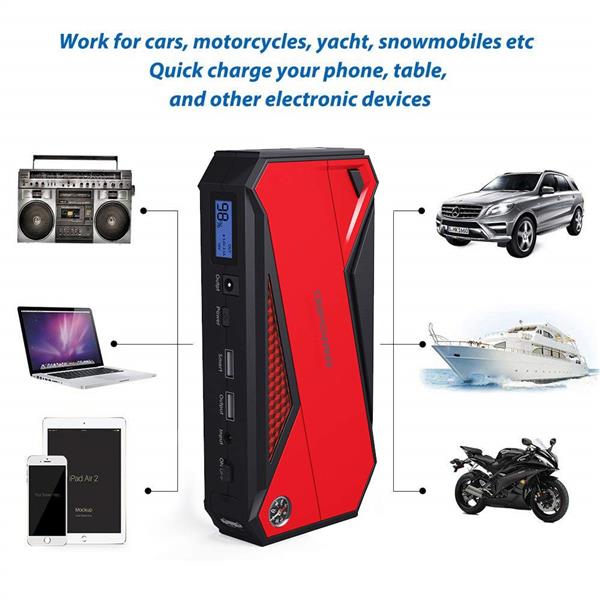 800A Portable Vehicle Jump Starter & Power Bank