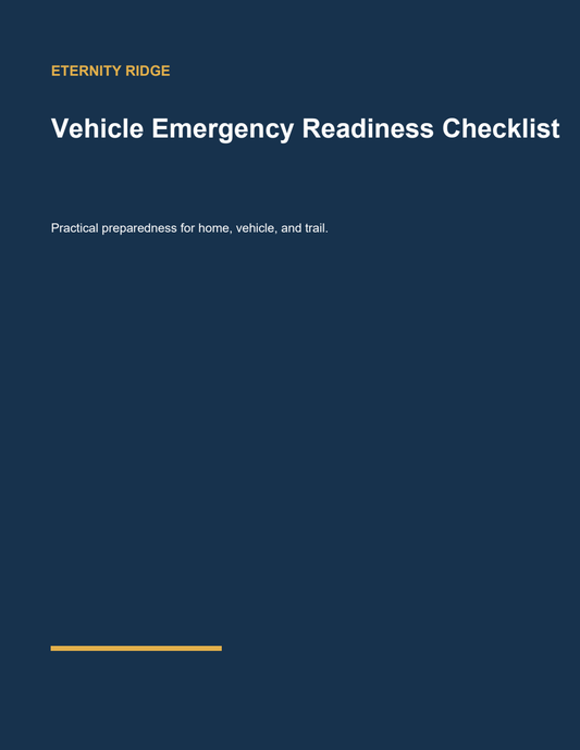 Vehicle Emergency Readiness Checklist printable digital guide cover